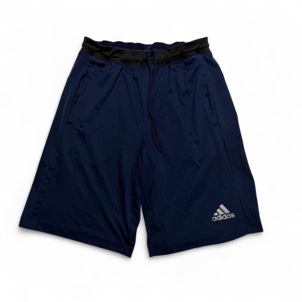 Adidas Climalite Navy Blue Knit Running Basketball Athletic Gym Shorts Medium